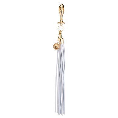 Металлическая анальная пробка Хвост пони LOCKINK SEVANDA White Pony-Tail Anal Pear-shape Plug картинка