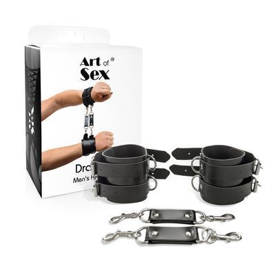 Кожаные наручники мужские Art of Sex Handcuffs Dragons man картинка