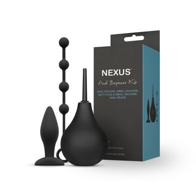 Набір новачка для анальної стимуляції Nexus ANAL BEGINNER KIT: спринцівка, анальне намисто, пробка зображення