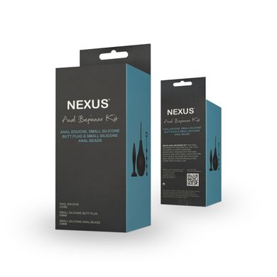 Набор новичка для анальной стимуляции Nexus ANAL BEGINNER KIT: спринцовка, анальные бусы, пробка картинка