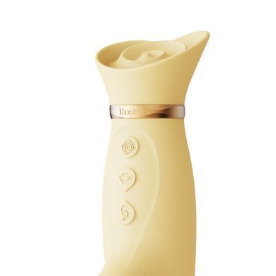 Пульсатор-вібратор із вакуумною стимуляцією клітора Zalo ROSE Thruster Lemon Yellow (діаметр 3,6 см) зображення