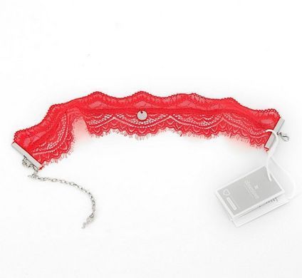 Кружевной чокер на шею с подвеской Obsessive Bergamore choker, красный картинка