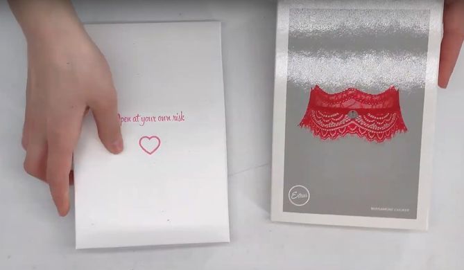 Кружевной чокер на шею с подвеской Obsessive Bergamore choker, красный картинка