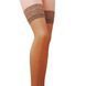 Тілесні панчохи на ажурній силіконовій резинці Passion ST003 1/2 beige (17den) картинка 1