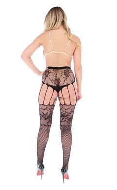 Эротические колготки с ажурным декором Passion ECO S004 black картинка