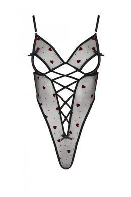 Еротичне боді з малюнком Passion LOVELIA BODY black, розмір XXL/XXXL зображення