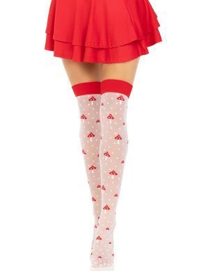 Панчохи з мухоморами Leg Avenue Polka Dot Mushroom Thigh Highs One Size картинка