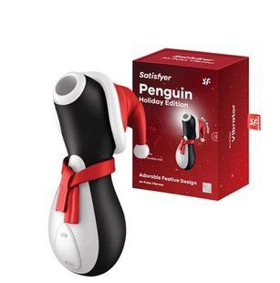 Вакуумный клиторальный стимулятор в шапочке и шарфе Satisfyer Penguin Holiday Edition картинка