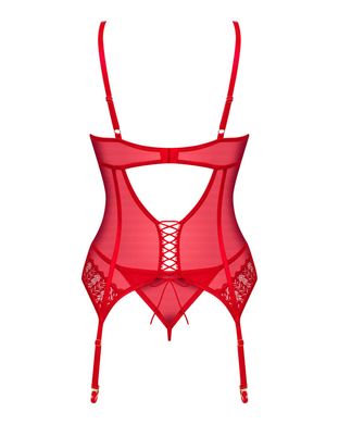 Корсет з мереживом + трусики Obsessive Ingridia corset & thong, розмір XS/S зображення