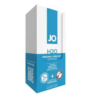 Набір лубрикантів на водній основі Foil Display Box JO H2O Lubricant Original, нейтральний (12 шт по 10 мл) зображення