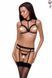 Трусики-стрепи з мереживом Passion Exclusive SHELLY THONG black, розмір S/M картинка 1