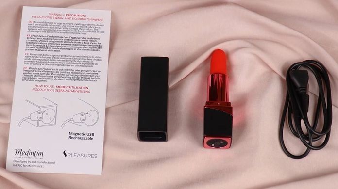 Вібратор-помада S Pleasures Lipstick Vibrator (діаметр 1,3 см) зображення